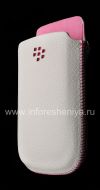 Photo 3 — BlackBerry 9800 / 9810 Torch জন্য মূল চামড়া কেস পকেট লেদার পকেট, হোয়াইট / পিঙ্ক (হোয়াইট W / পিঙ্ক স্বরাঘাত)