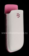 Фотография 4 — Оригинальный кожаный чехол-карман Leather Pocket для BlackBerry 9800/9810 Torch, Белый/Розовый (White w/Pink Accents)