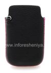 Photo 2 — Original Leather Case-pocket Leather Pocket for BlackBerry 9800/9810 Torch, Black w/Pink Accents