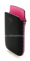 Фотография 3 — Оригинальный кожаный чехол-карман Leather Pocket для BlackBerry 9800/9810 Torch, Черный/Розовый (Black w/Pink Accents)