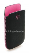 Photo 4 — Cuir d'origine Case-poche Pocket en cuir pour BlackBerry 9800/9810 Torch, Noir / Rose (Noir / Rose Accents)