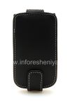 Фотография 1 — Фирменный кожаный чехол ручной работы Monaco Flip/Book Type Leather Case для BlackBerry 9800/9810 Torch, Черный (Black), Вертикально открывающийся (Flip)