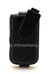 Фотография 8 — Фирменный кожаный чехол ручной работы Monaco Flip/Book Type Leather Case для BlackBerry 9800/9810 Torch, Черный (Black), Вертикально открывающийся (Flip)