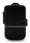Фотография 1 — Фирменный кожаный чехол ручной работы Monaco Flip/Book Type Leather Case для BlackBerry 9800/9810 Torch, Черный (Black), Горизонтально открывающийся (Book)