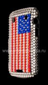 Фотография 3 — Пластиковый чехол-крышка со стразами для BlackBerry 9900/9930 Bold Touch, Флаг, США