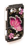 Фотография 3 — Пластиковый чехол-крышка со стразами для BlackBerry 9900/9930 Bold Touch, Бабочка, Черный