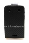 Photo 2 — BlackBerry 9900 / 9930 Bold টাচ জন্য উল্লম্ব খোলার সঙ্গে চামড়া ক্ষেত্রে কভার, কালো জমিন "কার্বন ফাইবার"