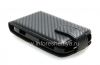 Photo 6 — couvercle du boîtier en cuir à ouverture verticale pour BlackBerry 9900/9930 Bold tactile, Texture noire "en fibre de carbone"