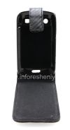 Photo 7 — kasus penutup kulit dengan membuka vertikal untuk BlackBerry 9900 / 9930 Bold Sentuh, Hitam tekstur "Carbon Fiber"