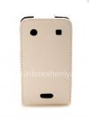 Photo 2 — Ledertasche mit vertikale Öffnung Abdeckung für Blackberry 9900/9930 Bold Touch-, Weiß, Textur "Carbon Fiber"