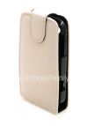 Photo 3 — Ledertasche mit vertikale Öffnung Abdeckung für Blackberry 9900/9930 Bold Touch-, Weiß, Textur "Carbon Fiber"