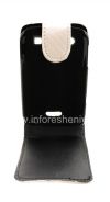 Photo 5 — Ledertasche mit vertikale Öffnung Abdeckung für Blackberry 9900/9930 Bold Touch-, Weiß, Textur "Carbon Fiber"