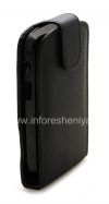 Photo 4 — couvercle du boîtier en cuir à ouverture verticale pour BlackBerry 9900/9930 Bold tactile, Noir, grande texture
