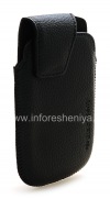 Photo 3 — Leather case with clip for BlackBerry 9900/9930/9720, Black, Large texture