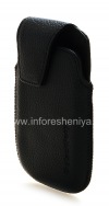 Фотография 4 — Кожаный чехол с клипсой для BlackBerry 9900/9930/9720, Черный, Крупная текстура