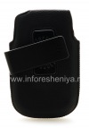 Фотография 5 — Кожаный чехол с клипсой для BlackBerry 9900/9930/9720, Черный, Крупная текстура