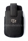 Фотография 1 — Кожаный чехол с клипсой для BlackBerry 9900/9930/9720, Черный с крупной текстурой