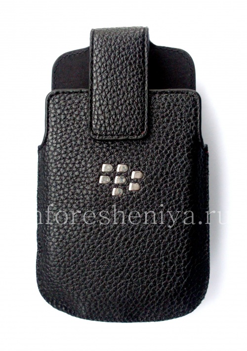 Галерея фотографий товара Кожаный чехол с клипсой для BlackBerry 9900/9930/9720, Черный с крупной текстурой