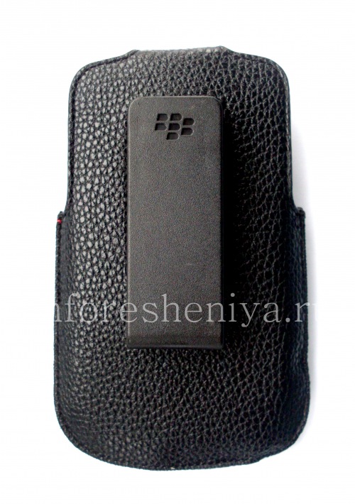 Галерея фотографий товара Кожаный чехол с клипсой для BlackBerry 9900/9930/9720, Черный с крупной текстурой