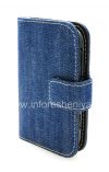 Photo 3 — Indwangu Case ukuvulwa ovundlile yeBlue Jeans Wallet BlackBerry 9900 / 9930 Bold Touch, jeans Blue