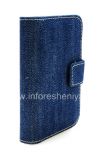 Photo 4 — Indwangu Case ukuvulwa ovundlile yeBlue Jeans Wallet BlackBerry 9900 / 9930 Bold Touch, jeans Blue