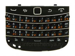 perakitan Keyboard Rusia dengan papan dan trackpad BlackBerry 9900 / 9930 Bold Sentuh, hitam
