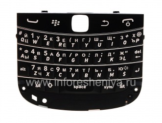 Русская клавиатура BlackBerry 9900/9930 Bold Touch (гравировка), Черный