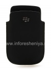 Photo 1 — Caso de cuero de bolsillo para BlackBerry 9900/9930/9720, Negro, Grande textura, logotipo de metal