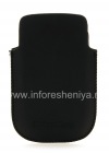Photo 2 — Caso de cuero de bolsillo para BlackBerry 9900/9930/9720, Negro, Grande textura, logotipo de metal