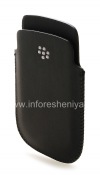 Photo 4 — Leather Case-saku BlackBerry 9900 / 9930/9720, Hitam, biji-bijian besar, logo logam