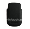 Photo 2 — Caso de cuero de bolsillo para BlackBerry 9900/9930/9720, Negro, de buena textura, logotipo de plástico negro