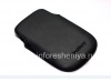 Photo 4 — Caso de cuero de bolsillo para BlackBerry 9900/9930/9720, Negro, de buena textura, logotipo de plástico negro