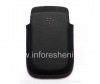 Photo 1 — Leder Case-Tasche für Blackberry 9900/9930/9720, Schwarz, Große Textur aus schwarzem Kunststoff Logo