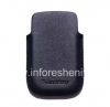 Photo 2 — Leder Case-Tasche für Blackberry 9900/9930/9720, Schwarz, Große Textur aus schwarzem Kunststoff Logo