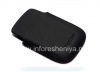 Photo 4 — Leather Case-saku BlackBerry 9900 / 9930/9720, Hitam, tekstur besar logo plastik hitam