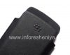 Photo 5 — Leder Case-Tasche für Blackberry 9900/9930/9720, Schwarz, Große Textur aus schwarzem Kunststoff Logo