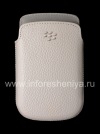 Фотография 1 — Оригинальный кожаный чехол-карман Leather Pocket для BlackBerry 9900/9930/9720, Белый (White)