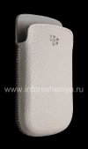 Фотография 3 — Оригинальный кожаный чехол-карман Leather Pocket для BlackBerry 9900/9930/9720, Белый (White)
