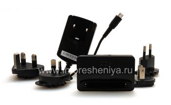 Asli charger desktop "Kaca" International Carging Pod Bundle dengan nozel untuk negara yang berbeda untuk BlackBerry 9900 / 9930 Bold Sentuh