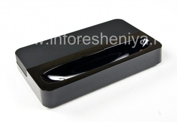 ブラックベリー9900/9930 Bold Touch用ポッドを充電オリジナルデスクトップチャージャー「ガラス」, ブラック