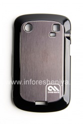 Фирменный пластиковый чехол-крышка с алюминиевой вставкой Case-Mate Barely There Brushed Aluminum Case для BlackBerry 9900/9930 Bold Touch, Черный (Black)