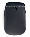 Оригинальный кожаный чехол-карман матовый Leather Pocket для BlackBerry 9900/9930/9720, Черный (Black)
