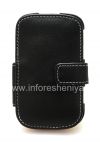 Фотография 1 — Фирменный кожаный чехол ручной работы Monaco Flip/Book Type Leather Case для BlackBerry 9900/9930 Bold Touch, Черный (Black), Горизонтально открывающийся (Book)