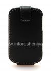Photo 1 — Housse en cuir Signature cuir Case main de Monaco Flip / Type de livre pour BlackBerry 9900/9930 Bold tactile, Noir (Noir), ouverture verticale (Flip)