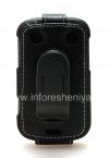 Photo 2 — Housse en cuir Signature cuir Case main de Monaco Flip / Type de livre pour BlackBerry 9900/9930 Bold tactile, Noir (Noir), ouverture verticale (Flip)