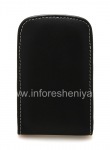 Фирменный кожаный чехол-карман ручной работы с зажимом Monaco Vertical/Horisontal Pouch Type Leather Case для BlackBerry 9900/9930 Bold Touch, Черный (Black), Вертикальный (Vertical)