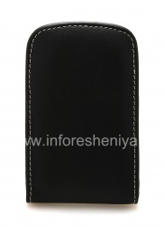 Signature Leather Case-Tasche handgefertigt Clip Monaco Vertikale / horizontale Beutel Art Ledertasche für Blackberry 9900/9930 Bold Berühren, Black (Schwarz), Hochformat (vertikal)
