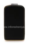 Фотография 1 — Эксклюзивный кожаный чехол вертикально открывающийся Pro-Tec Leather Black Case для BlackBerry 9900/9930 Bold Touch, Черный/ Коричневый