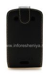 Фотография 2 — Эксклюзивный кожаный чехол вертикально открывающийся Pro-Tec Leather Black Case для BlackBerry 9900/9930 Bold Touch, Черный/ Коричневый