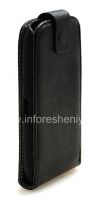 Photo 4 — Housse en cuir avec couvercle à ouverture verticale pour BlackBerry 9850/9860 Torch, Noir avec une texture en lin